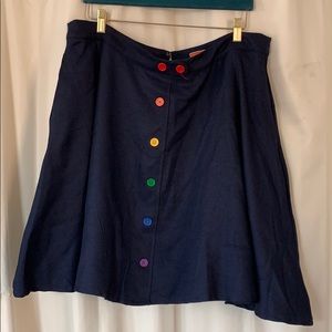 Rainbow button skirt WITH POCKETS!
